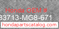 Honda 33713-MG8-671 genuine part number image