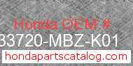 Honda 33720-MBZ-K01 genuine part number image