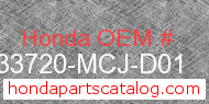 Honda 33720-MCJ-D01 genuine part number image