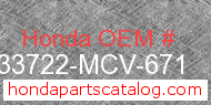 Honda 33722-MCV-671 genuine part number image
