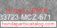 Honda 33723-MCZ-671 genuine part number image