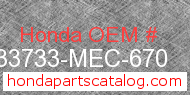Honda 33733-MEC-670 genuine part number image