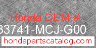 Honda 33741-MCJ-G00 genuine part number image