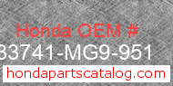 Honda 33741-MG9-951 genuine part number image