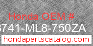 Honda 33741-ML8-750ZA genuine part number image