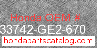 Honda 33742-GE2-670 genuine part number image