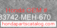 Honda 33742-MEH-670 genuine part number image