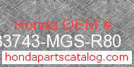Honda 33743-MGS-R80 genuine part number image