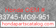 Honda 33745-MG9-951 genuine part number image