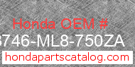 Honda 33746-ML8-750ZA genuine part number image