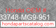 Honda 33748-MG9-951 genuine part number image
