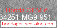 Honda 34251-MG9-951 genuine part number image