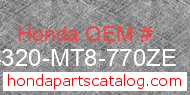 Honda 34320-MT8-770ZE genuine part number image