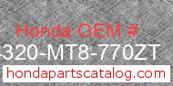 Honda 34320-MT8-770ZT genuine part number image