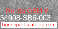 Honda 34908-SB6-003 genuine part number image