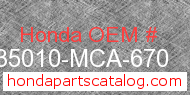 Honda 35010-MCA-670 genuine part number image