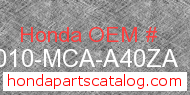 Honda 35010-MCA-A40ZA genuine part number image