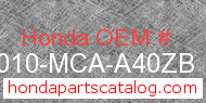 Honda 35010-MCA-A40ZB genuine part number image