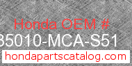Honda 35010-MCA-S51 genuine part number image