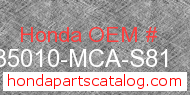Honda 35010-MCA-S81 genuine part number image