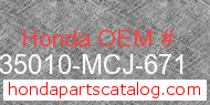 Honda 35010-MCJ-671 genuine part number image