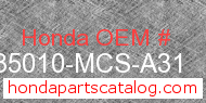 Honda 35010-MCS-A31 genuine part number image
