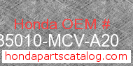 Honda 35010-MCV-A20 genuine part number image