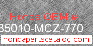 Honda 35010-MCZ-770 genuine part number image