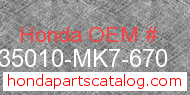 Honda 35010-MK7-670 genuine part number image