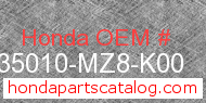 Honda 35010-MZ8-K00 genuine part number image
