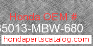 Honda 35013-MBW-680 genuine part number image