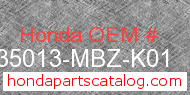Honda 35013-MBZ-K01 genuine part number image