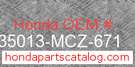 Honda 35013-MCZ-671 genuine part number image