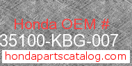 Honda 35100-KBG-007 genuine part number image
