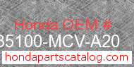 Honda 35100-MCV-A20 genuine part number image