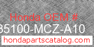 Honda 35100-MCZ-A10 genuine part number image