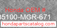 Honda 35100-MGR-671 genuine part number image