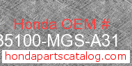 Honda 35100-MGS-A31 genuine part number image