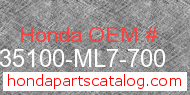 Honda 35100-ML7-700 genuine part number image