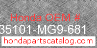 Honda 35101-MG9-681 genuine part number image