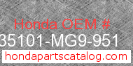 Honda 35101-MG9-951 genuine part number image