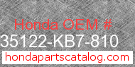 Honda 35122-KB7-810 genuine part number image