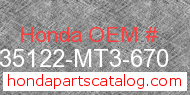 Honda 35122-MT3-670 genuine part number image