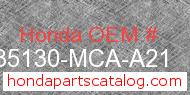 Honda 35130-MCA-A21 genuine part number image