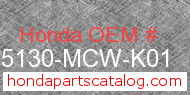 Honda 35130-MCW-K01 genuine part number image