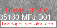 Honda 35130-MFJ-D01 genuine part number image