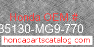Honda 35130-MG9-770 genuine part number image