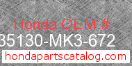 Honda 35130-MK3-672 genuine part number image