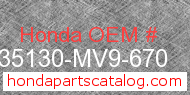 Honda 35130-MV9-670 genuine part number image