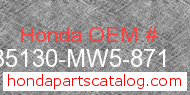 Honda 35130-MW5-871 genuine part number image